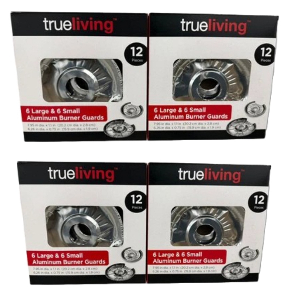 True Living 48 Aluminum Burner Guards Silver Shield Kitchen Cooking Essential